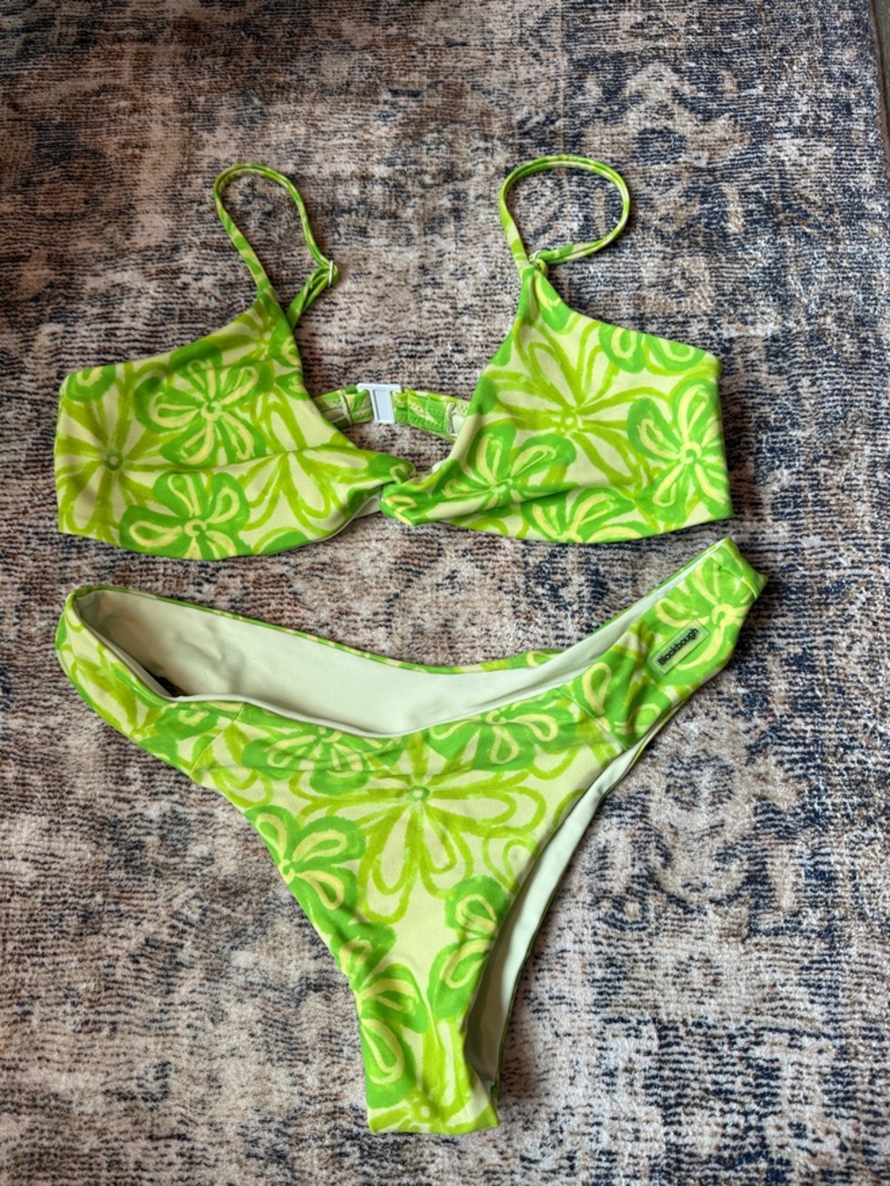 Blackbough Light Green Floral Bikini Set